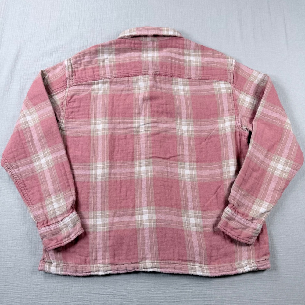 American Eagle Venture Out Pink Plaid Flannel‎ Shirt Womens Medium Button Down - Picture 3 of 6